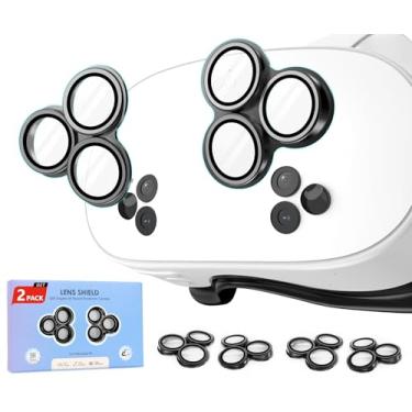 Imagem de Pacote com 2 protetores de lente de câmera para Meta/Oculus Quest 3s, acessórios de realidade virtual, protetor de tela de vidro temperado 9H, antiarranhões e impressões digitais para maior clareza VR