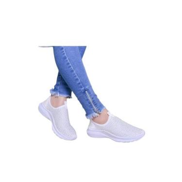 Imagem de Tenis Meia Feminino Branco Strass Lia Vieira, 37