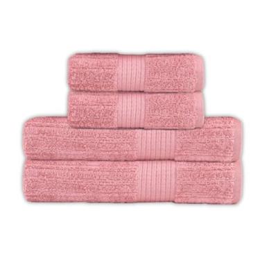 Imagem de Toalha de Banho e Rosto Buddemeyer Luxo Fio Penteado 2 Peças Premium Alta Absorção Cor:Rosa 1997