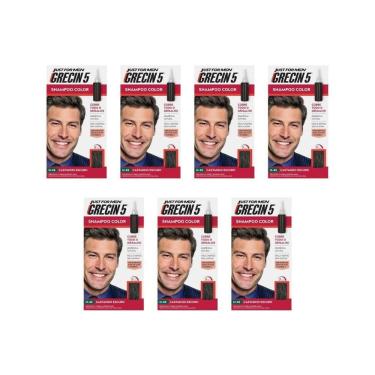 Imagem de Grecin 5 Shampoo Tonalizante Castanho Escuro - Kit Com 7Un