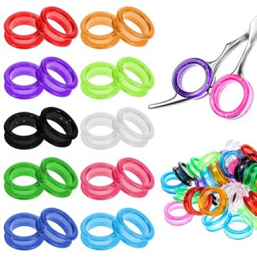 Imagem de WLLHYF 30 peças de tesouras de silicone anéis de dedo macios inserções de polegar proteção para cuidados de animais de estimação anel de dedo de tesoura de barbeiro para cortar pelo de cachorro