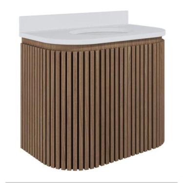 Imagem de Gabinete Para Banheiro Suspenso Emma 60cm Jequitibá