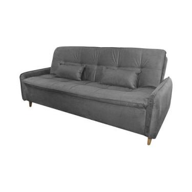 Imagem de Sofá Cama Reclinável 3 Lugares 206cm Donna Matrix, Suede Cinza