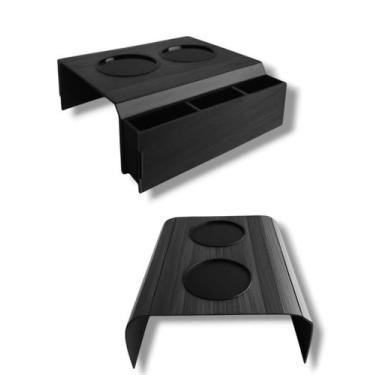 Imagem de Porta-Copos de Sofá com Nichos Organizador Kit com 2 Esteira MDF Luxo 