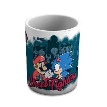 Imagem de Caneca de Ceramica Sonic e Mario Bros 325 ml - Pomps Geek