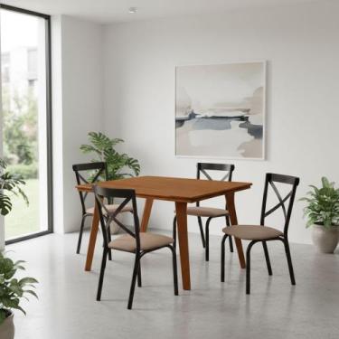 Imagem de Mesa de Jantar Millena 120cm em Madeira Maciça Estilo Contemporâneo Ca