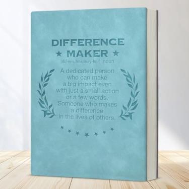Imagem de Caderno Difference Maker, presentes de agradecimento para colegas de trabalho, treinador, mentor, chefe, professor, diário de couro com definição de criador de diferenças