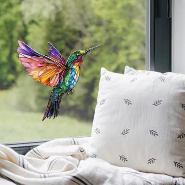 Imagem de 1 peça de adesivo colorido para janela de beija-flor - adesivo estático, sem necessidade de cola, apanhador de sol, decalque de vidro para jardim doméstico, decoração de festa, adequado para uso