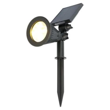 Imagem de Espeto Luminaria 3w Solar Jardim 4 Leds Rgb Colorido Recarregável Energia Solar Gramado Muro Corredores Externos