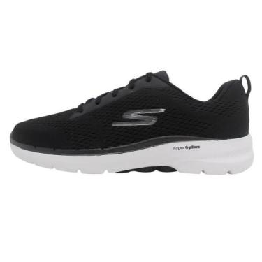 Imagem de Tênis masculino skechers go walk 6, Preto, Branco, 41