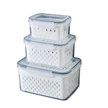 Imagem de Organizadores De Geladeira HerméTicos - Potes Para Armazenar Alimentos, Verduras, Legumes E Frutas(Kit 3 (1085))