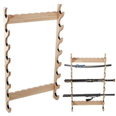 Imagem de DICOSMETIC Suporte de parede Katana de 8 andares, suporte de placa, espadas, suporte de exibição de espada, suporte de espada japonesa, cabide para decoração de casa, colecionadores, homens, presente