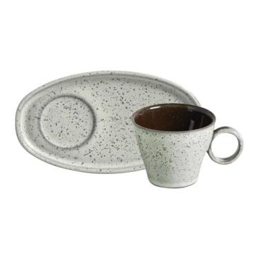 Imagem de Conjunto com 6 Xícaras de Café Neo com Pires Oval Pistache 110ml - Por