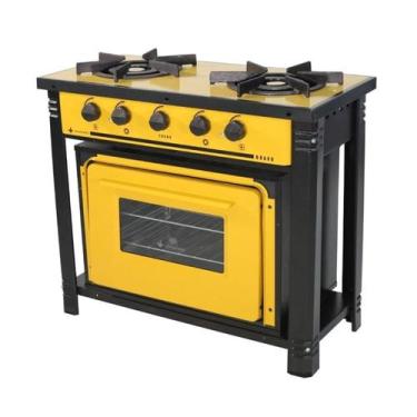 Imagem de Fogão Industrial Venâncio BR2BF 2 Bocas com Forno Gás GLP Amarelo