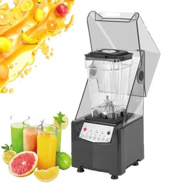 Imagem de Liquidificador Com FunçãO De Triturar EléTrico 1000W com tampa à prova de som, painel inteligente, design com 6 lâminas, ideal para preparar smoothies, nozes, cubos de gelo e frutas