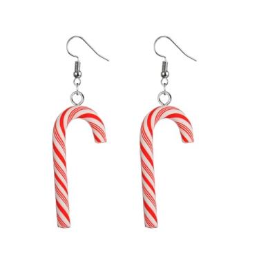 Imagem de Brincos de pingente de arco-íris colorido de pirulito para mulheres, doces ou travessuras, presentes de Natal, presentes de Natal, joias modernas, middle, Acrílico, Sem pedra preciosa