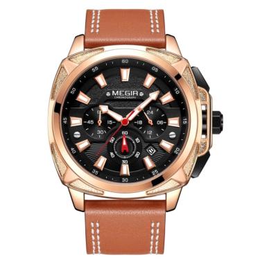 Imagem de relógio masculino quartzo design quadrado à prova d´ água esportivo