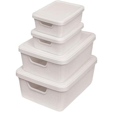 Imagem de Caixa Organizadora Com Tampa Cesto(Branco)