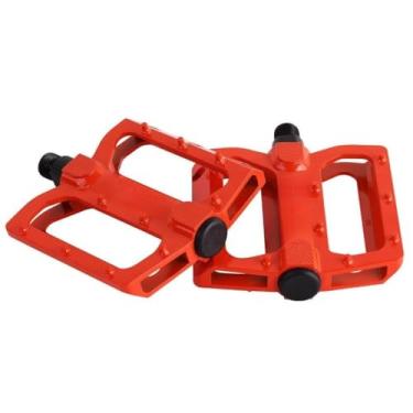 Imagem de Plataforma de pedal em liga de alumínio para bicicleta de montanha, downhill e freeride, com rosca de 9/16 de polegada de espessura. (LARANJA)