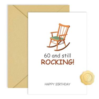 Imagem de Cartão engraçado de aniversário de 60 anos para mulheres e homens, ideias de presentes legais para pai, mãe, marido, esposa, decorações exclusivas de festa de aniversário de 60 anos