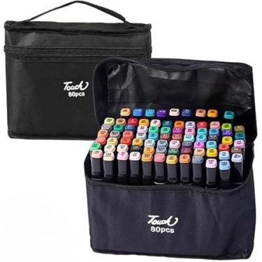 Imagem de Kit Marcadores Canetinha Ponta Dupla Touch Sweet + Estojo | Canetas Coloridas à Base de Álcool | Ponta Fina e Grossa | Ideal para Desenho, Arquitetura, Moda, Mangas e Ilustrações (36 CORES)