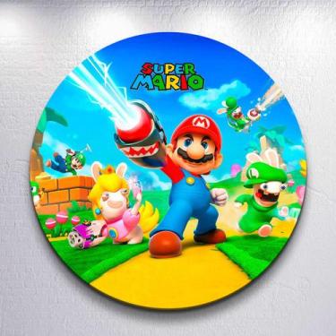 Imagem de Capa Painel Redondo Festa Game Mario Jogo Estampa Infantil Mini e Gran