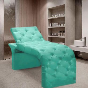 Imagem de Maca Estofada Estética Cílios Regulável Spa Suede Maitê Azul Tiffany