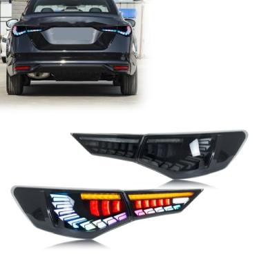 Imagem de Novo acessório compatível com Nissan Sentra 2020-2026 SR SV S B18 Luzes traseiras de LED completo com conjunto de lâmpadas traseiras de animação dinâmica sequencial de seta