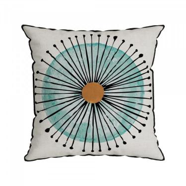 Imagem de Capa para Almofada com Cordonê 50x50cm Veludo Luxor Branco Azul Preto Rosa