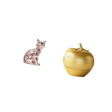 Imagem de Fenteer Elegante Escultura Artística de Gato em Resina, Representando Uma Fusão de Cores, Perfeita para Decorar Lareiras, Mesas, Estantes, Salas de Jantar, Qu