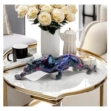 Imagem de Estátua moderna de resina da Pantera Negra, sem necessidade de eletricidade, sem penas, ideal para decoração de casa e escritório, perfeita para Natal, Ação de Graças, Ano Novo, presentes de Dia dos