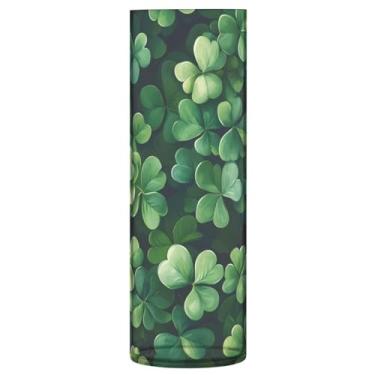Imagem de Msyxl Vaso de flores de trevo do Dia de São Patrício, 9,9 x 30 cm, mesa central, vaso de plástico, suporte de buquê para decoração de casa e casamento
