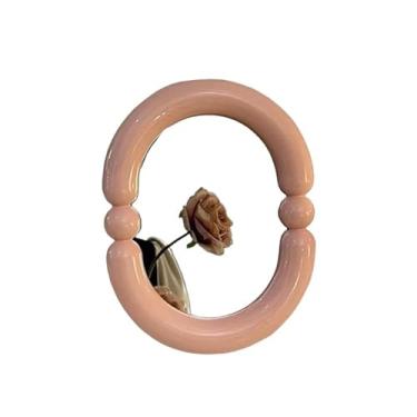 Imagem de Espelho Decorativo De Mesa Parede Multiuso Fofo 5 polegada Espelho De Maquiagem Em Dia Dia(Modelo2 Rosa)