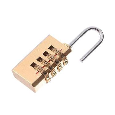 Imagem de Vctitil Cadeado de combinação de latão, cadeado de combinação externa de 4 dígitos para academia, portões, portas, ferrolhos e armazenamento