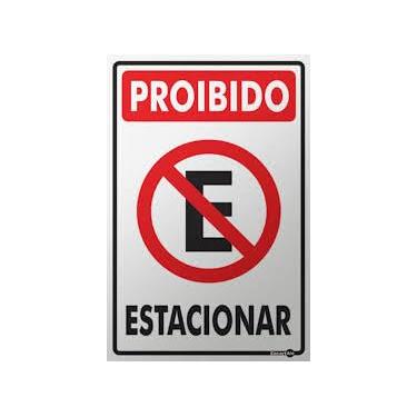 Imagem de Placa Proibido Parar E Estacionar Sinalização 30x20cm