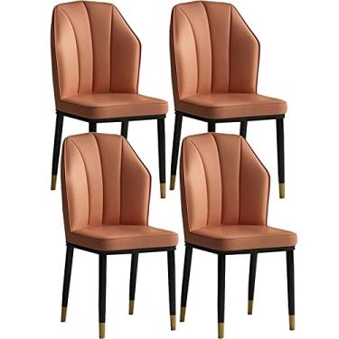 Imagem de Cadeira de jantar, cozinha, sala de jantar, móveis, cadeiras de jantar, conjunto de 4 cadeiras modernas de encosto alto, cadeiras de cozinha, sala de estar, cadeira lateral de couro PU à prova d'água