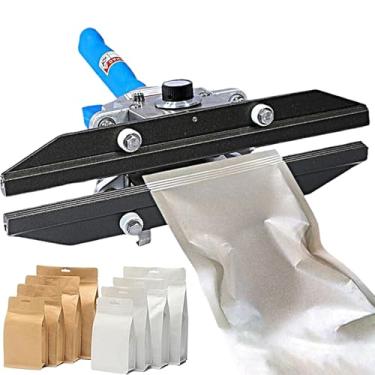 Imagem de HYUIO Máquina seladora térmica portátil, seladora de saco plástico 200 300 400 500 600 mm, seladora de impulso, máquina de embalagem de saco seladora a vácuo, para saco Mylar, saco de alumínio, saco