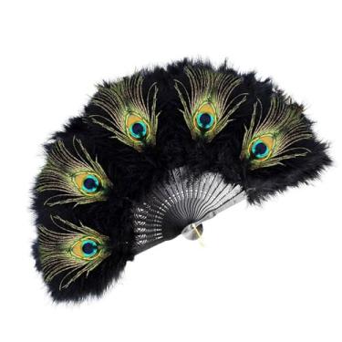 Imagem de ETAWDE Ventoinhas dobráveis de penas Ventilador portátil para festas cosplay acessórios de fantasia ventilador dobrável para mulheres acessório de noiva