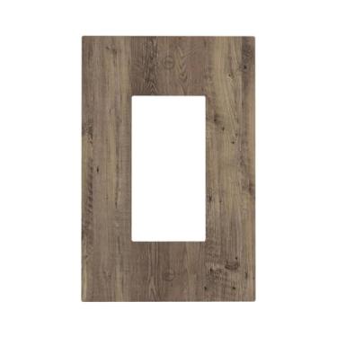 Imagem de Nadoabtm Capas decorativas de madeira marrom rústica textura 1 gangue único balancim placas de parede Gfci placa de interruptor elétrico placa de cobertura de interruptor de luz para quarto decoração