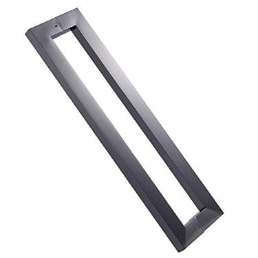 Imagem de Puxador de metal para montagem lateral com ferragens embutidas, maçaneta deslizante de porta de celeiro para porta de madeira de vidro, portas de restaurante de salão de hotel (cinza 43,8 cm
