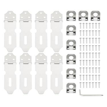 Imagem de PATIKIL 8 peças de ferrolho de cadeado de aço inoxidável, ferrolho de trava de 6 cm, trava deslizante para porta, fecho de segurança com parafusos para armário, jardim, quintal, galpão, armário