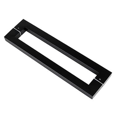 Imagem de Puxador de porta de vidro de tubo quadrado de aço inoxidável resistente da Gate Hardware puxador de porta de chuveiro de banheiro - preto, 10 comprimentos (tamanho: 800 × 762 mm)