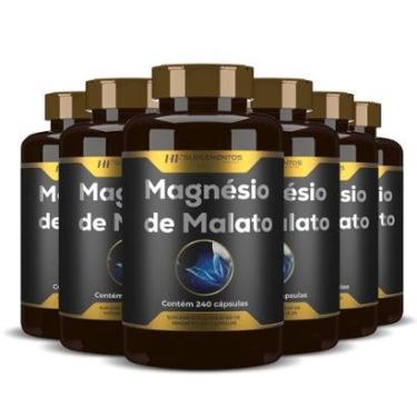 Imagem de 6X MAGNÉSIO DE MALATO PREMIUM 240CAPS HF SUPLEMENTOS-Unissex