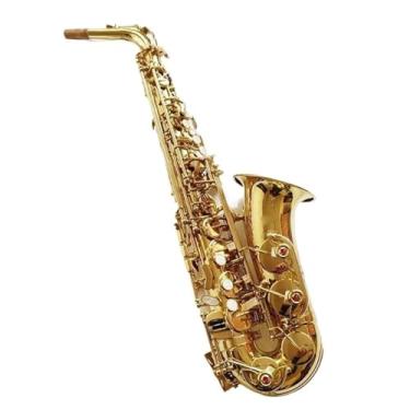 Imagem de Instrumento de saxofone profissional alto eb tune saxofone latão dourado laca instrumento musical E-flat sax com acessórios de capa (A)