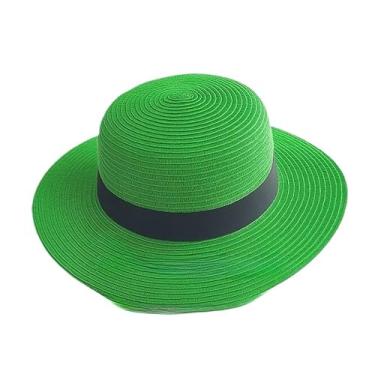 Imagem de Palha dobrável para a piscina das mulheres do chapéu de praia(VERDE)