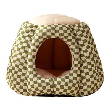 Imagem de Ioensy Cama para gatos, casa para animais de estimação, para animais de estimação, fundo antiderrapante para cama interna de gatos, casa, abrigo para, Verde