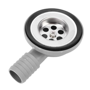 Imagem de Luocute Dreno de ângulo Reto para RV, Dreno de Pia Marinha de 2,76 pol. Com Cesta de Filtro de Aço Inoxidável para Pia de Cozinha de Iate RV, Furo de Instalação de 2,05-2,56 pol.,