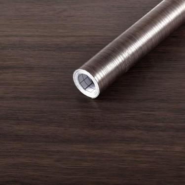 Imagem de Papel de parede Arthome 86.4 cm x 304.8 cm Peel and Stick Wood Contact Paper autoadesivo marrom nogueira, filme de vinil decorativo para bancada, armários, prateleira, forro de gaveta, revestimento de