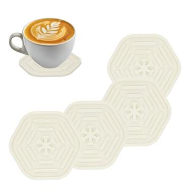 Imagem de 4 peças antiderrapante para copo de carro, porta-copos de silicone de 10 cm, ajuste seguro para carros e caminhões, mesa de jantar, decoração de mesa fofa para mulheres e meninas