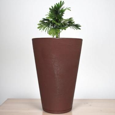 Imagem de Vaso Planta Flor Decorativo Jardim Polietileno Coluna Redonda 59x41 (Marrom)